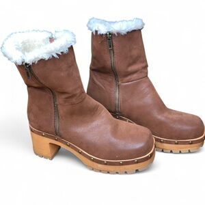 MIA Brown Faux Fur Winter Boots